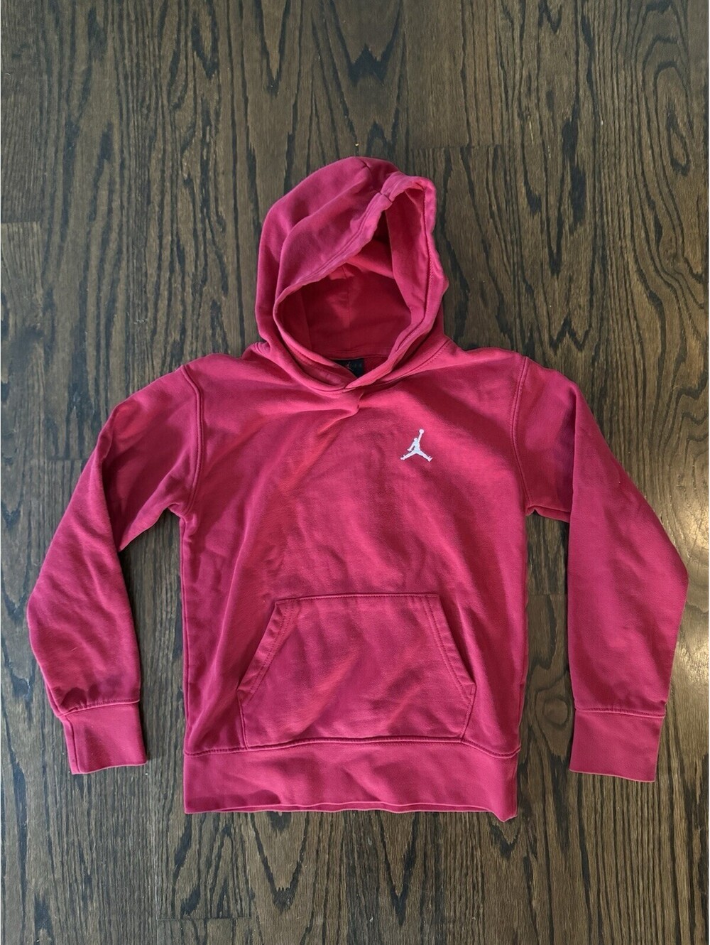 Nike Jordan Hoodie Boy Small 8-10 Red Pullover Sweatshirt Kangaroo Pocket
